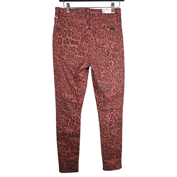 Joes High Rise Skinny Leopard Print Jeans Size 28 Red & Black Womens Denim Pants - Picture 2 of 16